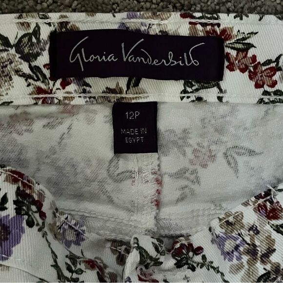 Gloria Vanderbilt Amanda Cropped Floral Jeans Size 12 Petite - Picture 3 of 7